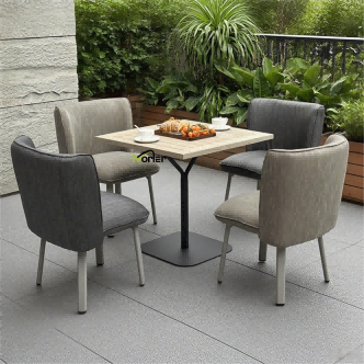 New Outdoor Furniture Modern Aluminum Fabric Dining Set