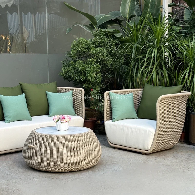 Outdoor Patio Furniture Garden Set Rope Sofa: Where Modern Design Meets All-Weather Durability