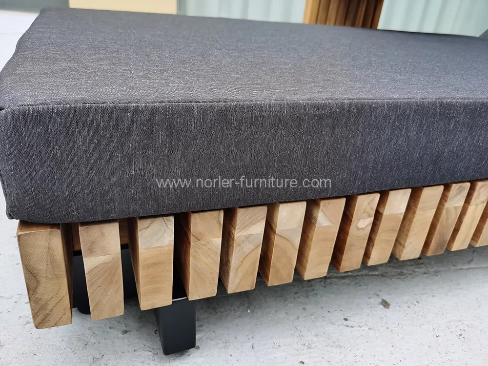 Garden Outdoor Teak Wood Frame Sun Lounger