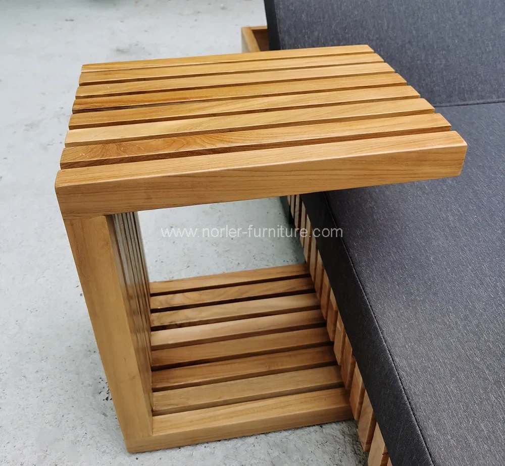 Garden Outdoor Teak Wood Frame Sun Lounger