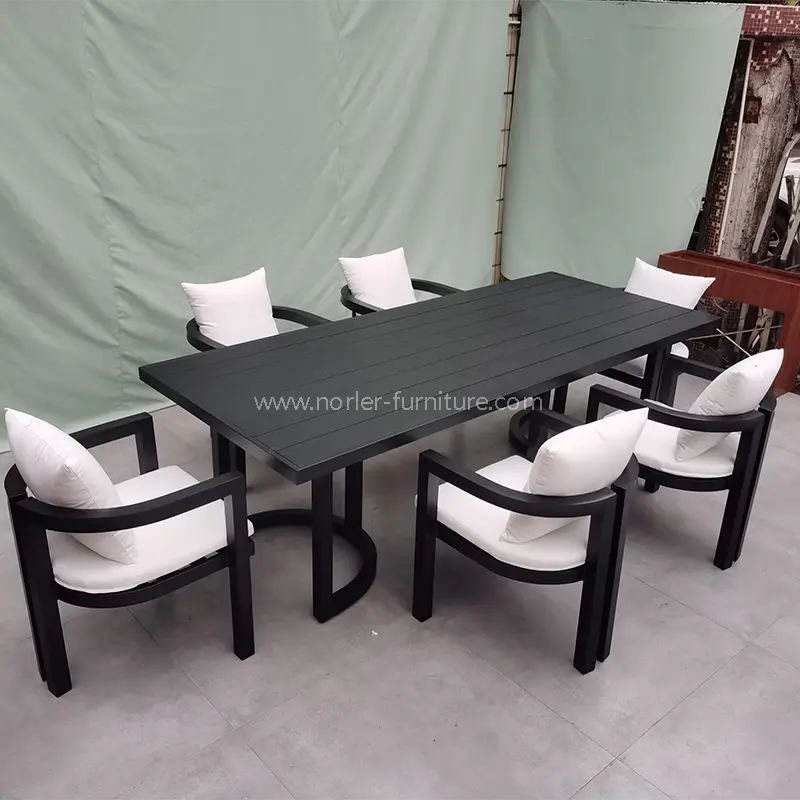 Outdoor Aluminum Frame Dining Table And Chair