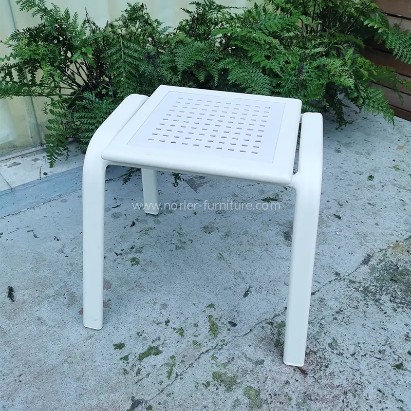 White Aluminum Frame Textilene Mesh Sun Lounger