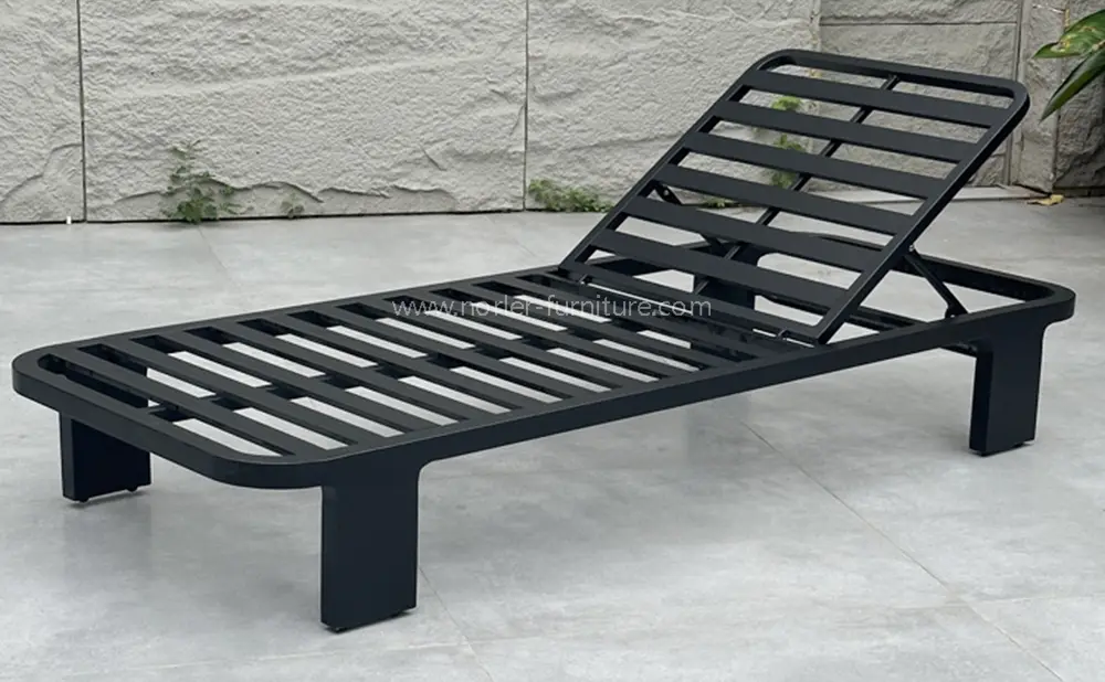 Outdoor Waterproof Pink Aluminum Frame Sun Lounger