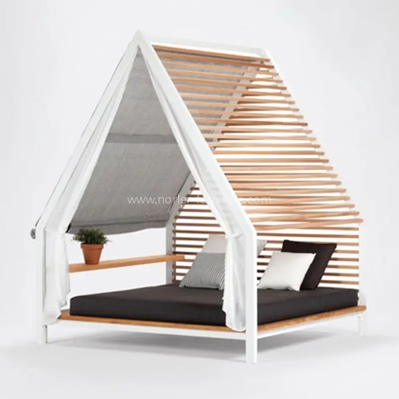 Outdoor Leisure Sunshade Aluminum Frame Structure Sun Bed