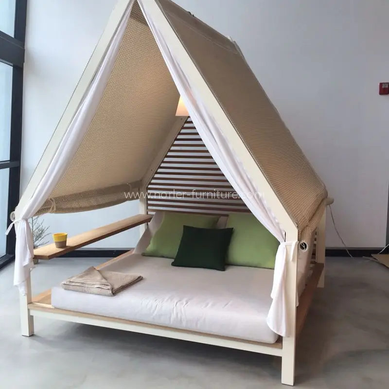 Outdoor Leisure Sunshade Aluminum Frame Structure Sun Bed
