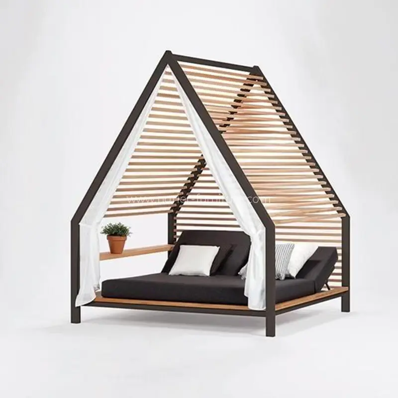 Outdoor Leisure Sunshade Aluminum Frame Structure Sun Bed