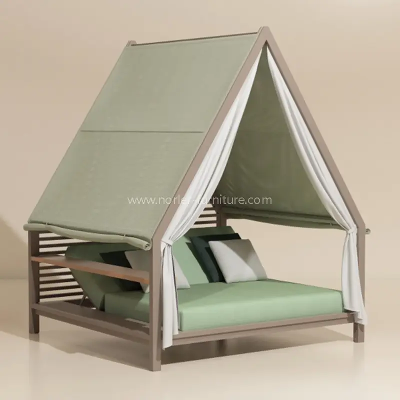 Outdoor Leisure Sunshade Aluminum Frame Structure Sun Bed