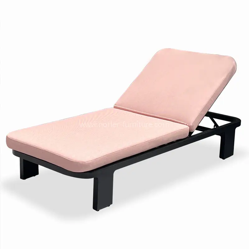 Outdoor Waterproof Pink Aluminum Frame Sun Lounger