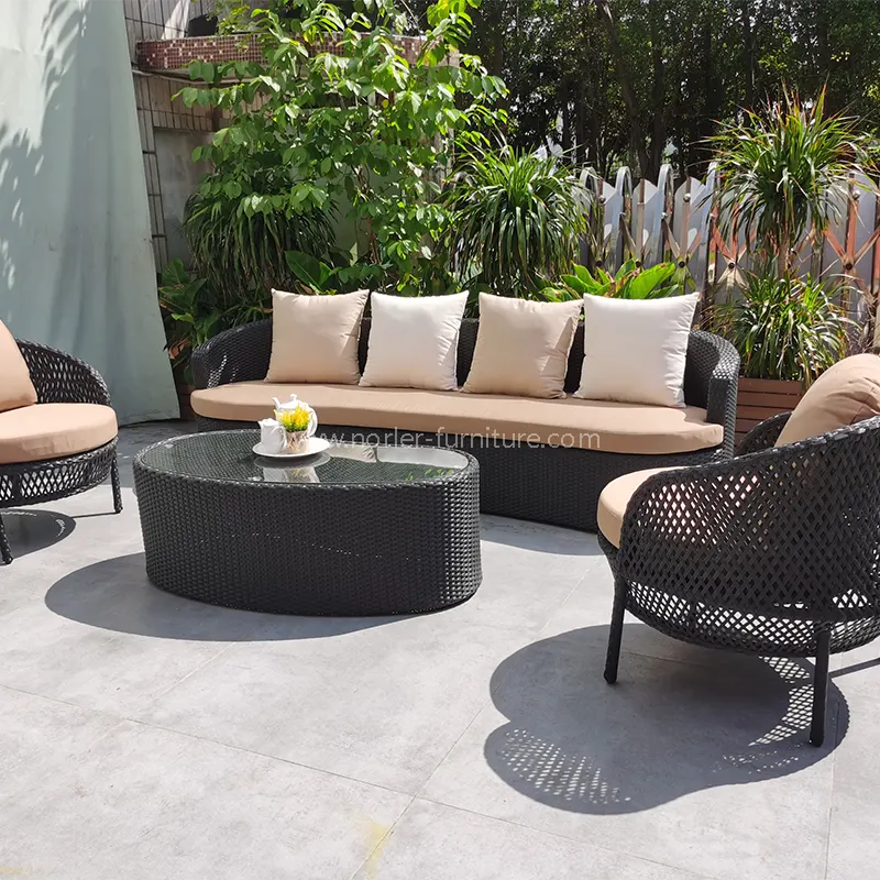 Modern PE Rattan Courtyard Balcony Outdoor sofa