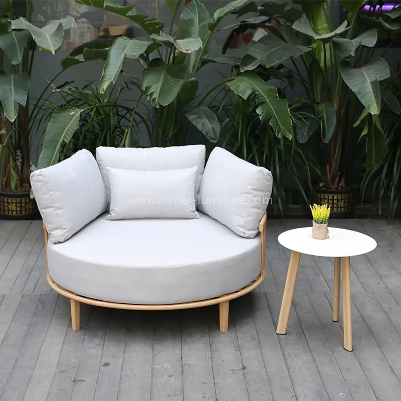 Outdoor Aluminum Frame Patio Balcony Round Bed Furniture