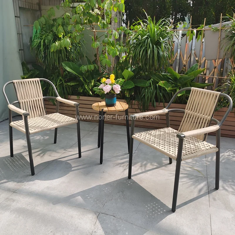 Outdoor Aluminum Frame PE Rattan Balcony Set