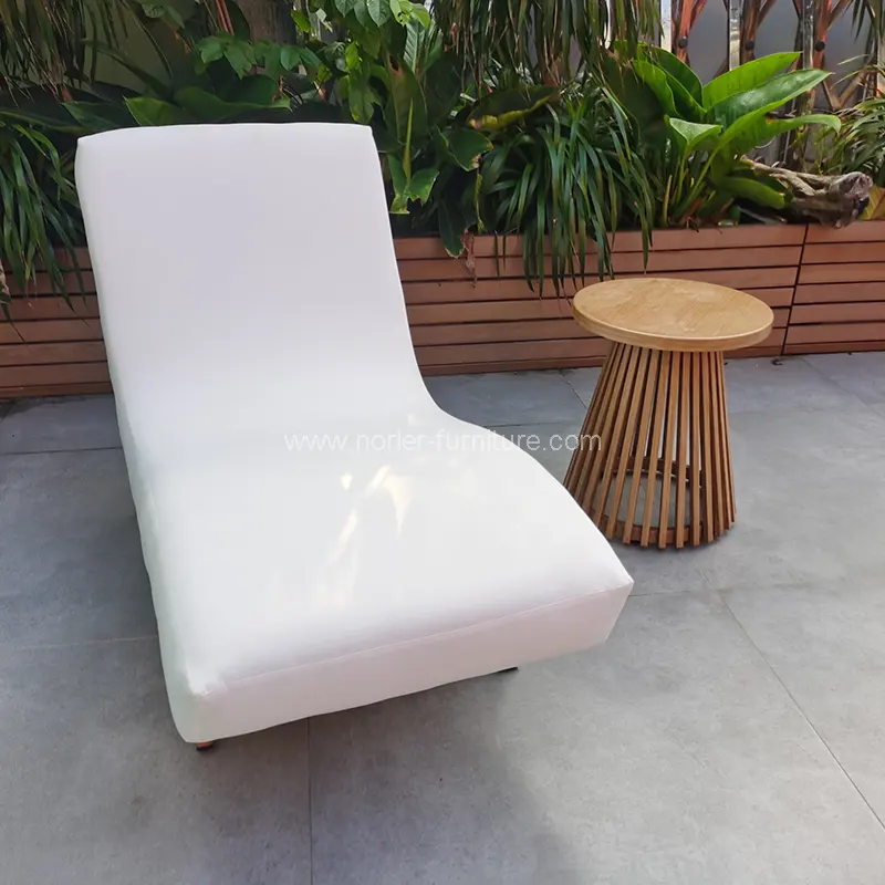 Outdoor Aluminum Frame upholstered Fabric Sun Lounger