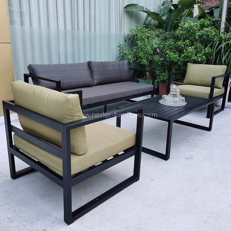 Outdoor Aluminum Powder Frame Thick Cushion Sofa