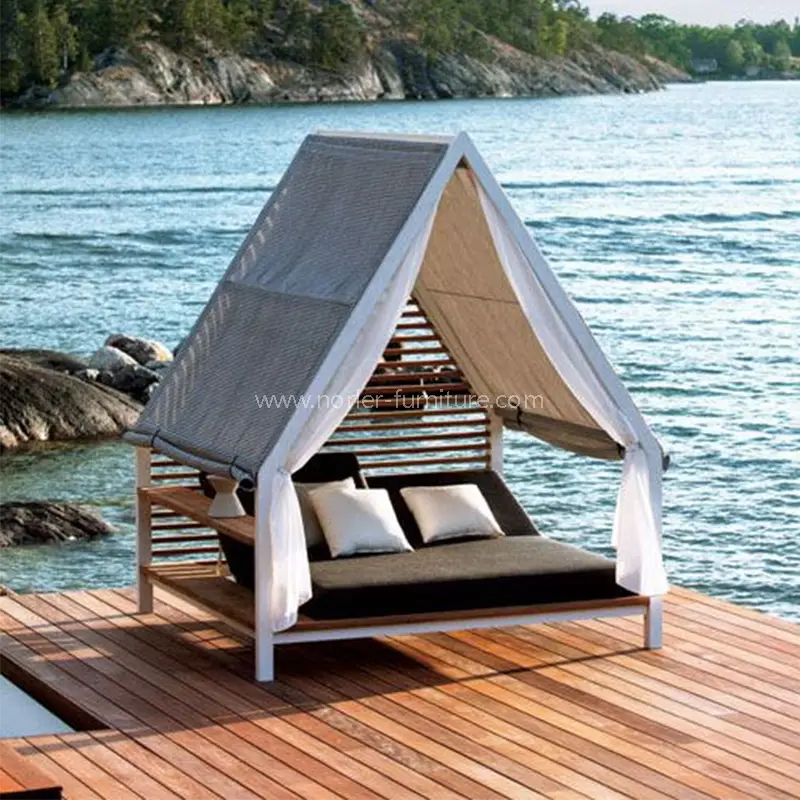 Outdoor Leisure Sunshade Aluminum Frame Structure Sun Bed