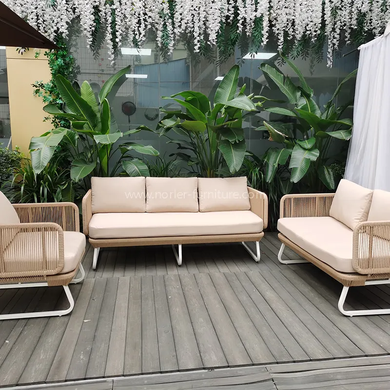 Outdoor Set Aluminum Alloy Rope Weaving Waterproof Fabric Sofa