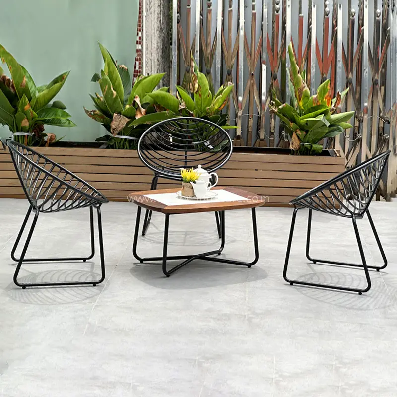 Outdoor Weather Resistant Aluminum Frame Coffee Balcony Set